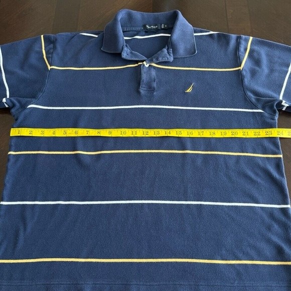 Nautica Men’s Size M Stripe Polo Shirt Golf Casual Short Sleeve - Picture 4 of 5